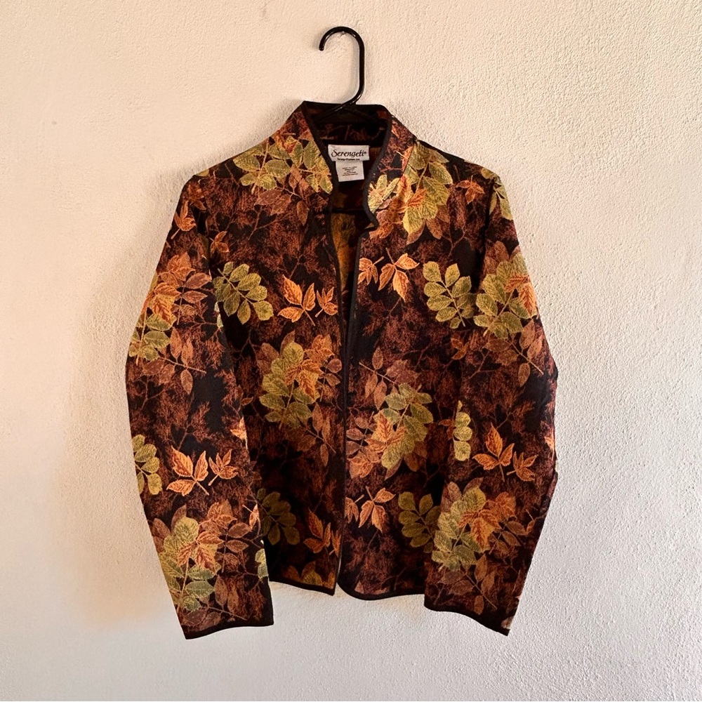 Serengeti Multicolor Leaf Patterned Blazer